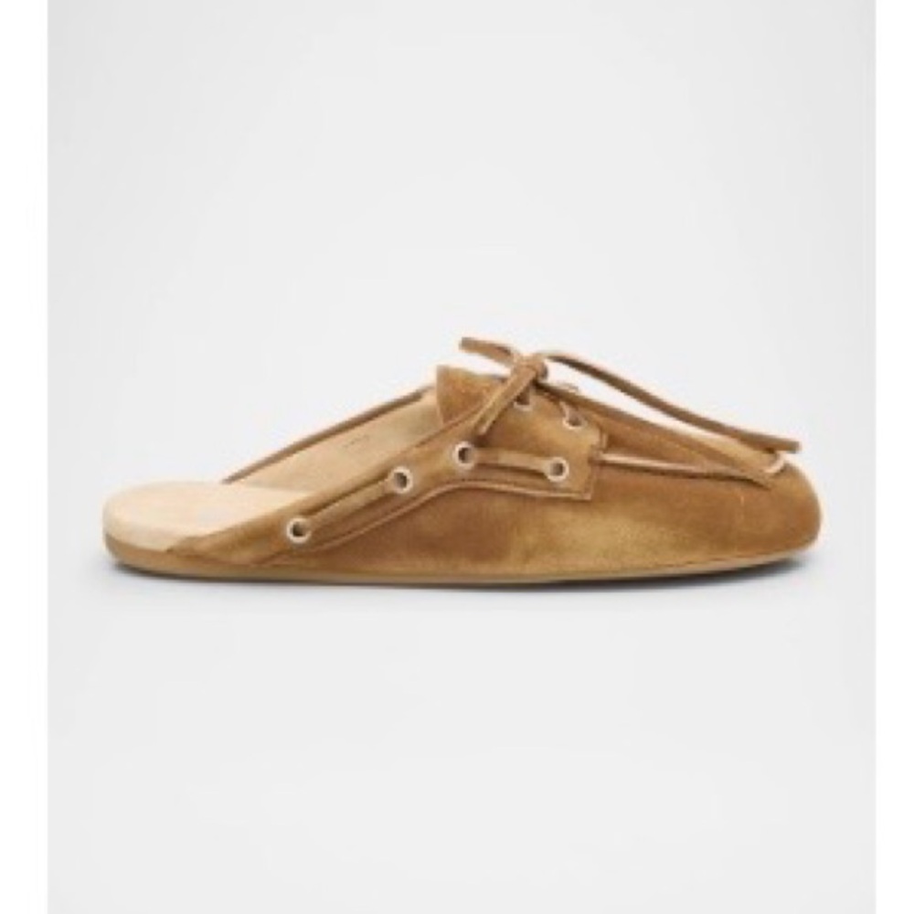 Miu Miu Faded Suede Deck Mules, size 38